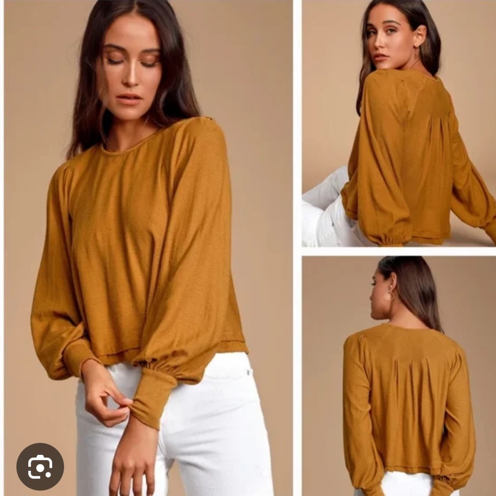 Free People Billie Ribbed Balloon Top small workwear holiday layered boho‎